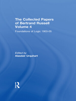 cover image of The Collected Papers of Bertrand Russell, Volume 4
